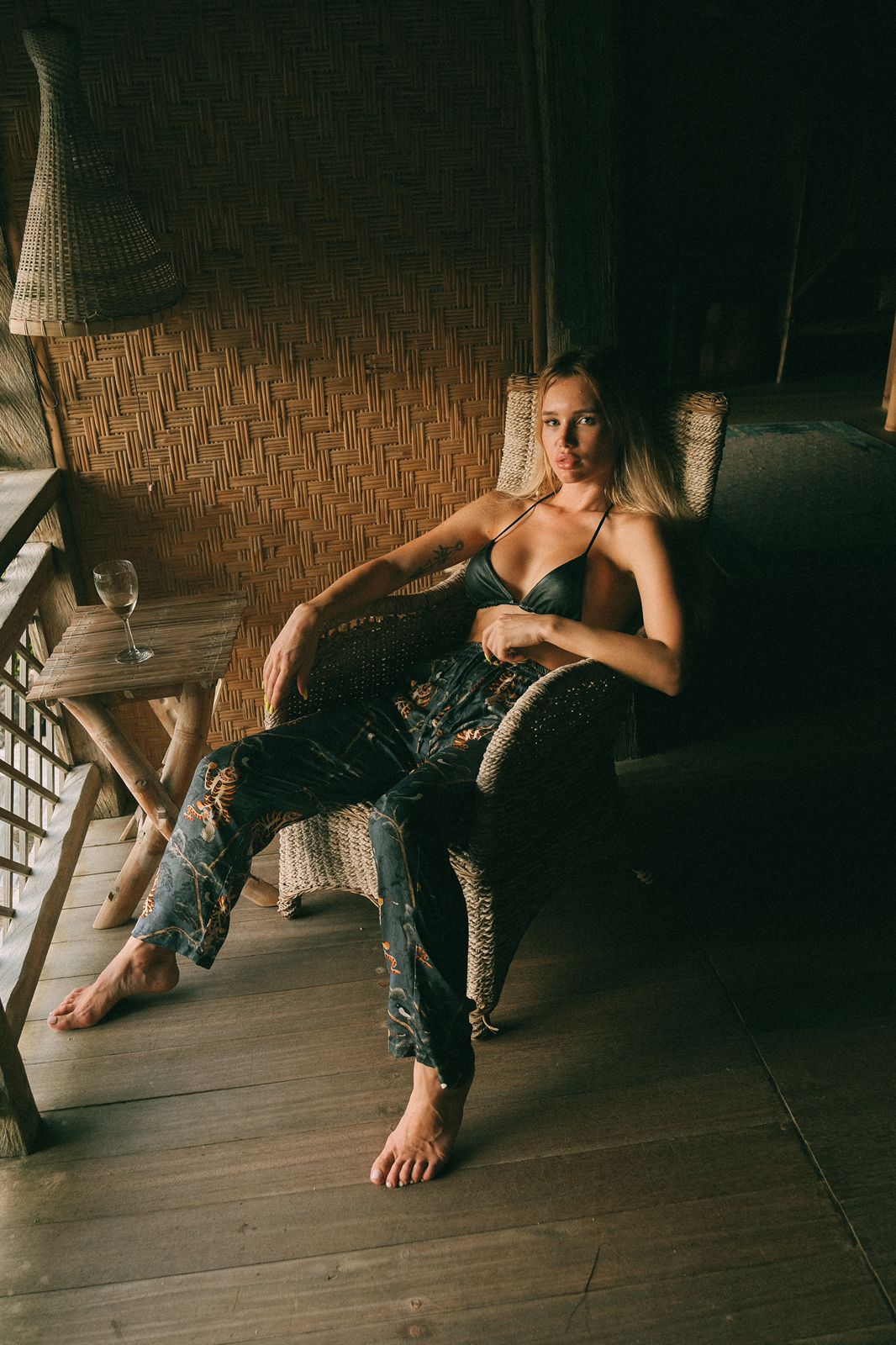 Smoking Tiger in Blue